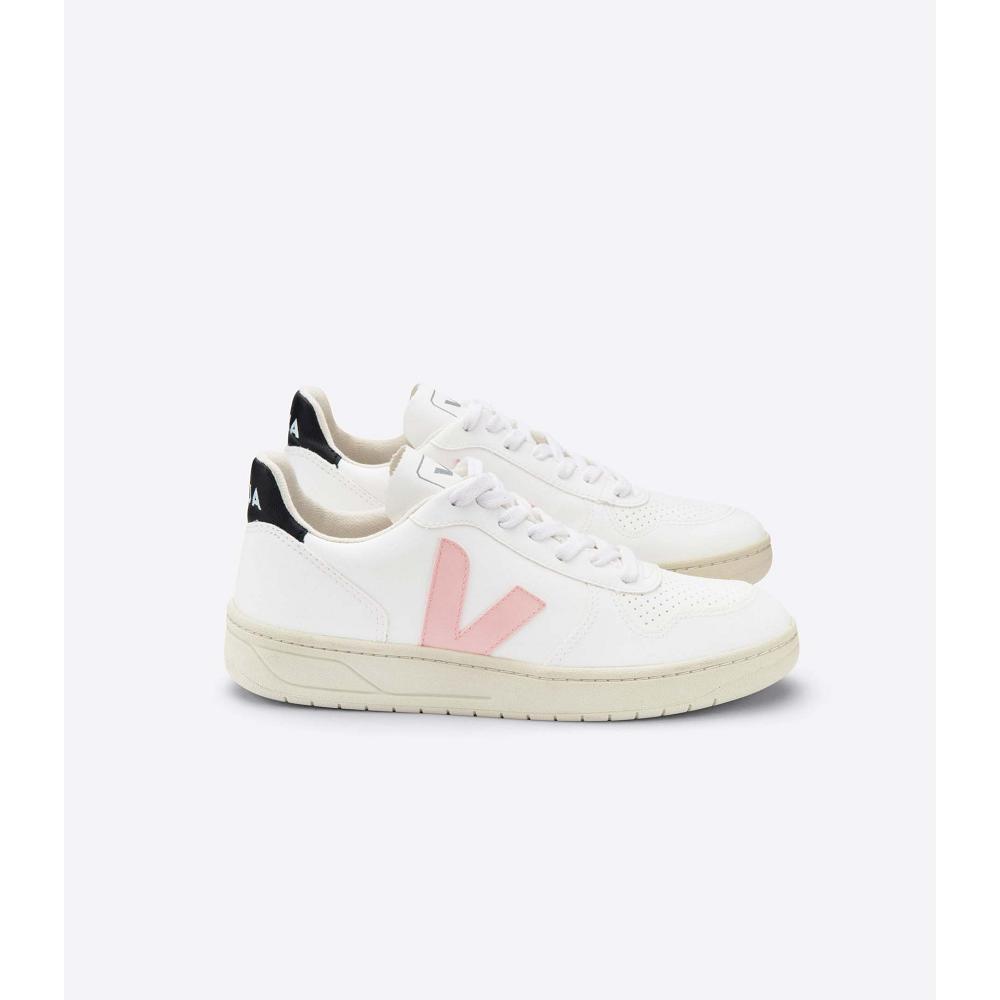 Women\'s Veja V-10 CWL Sneakers White/Pink | SG 658TCE